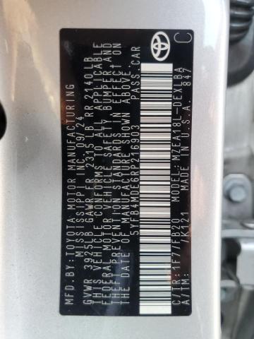 5YFB4MDE6RP216903 - 2024 TOYOTA COROLLA LE 银色 照片 12