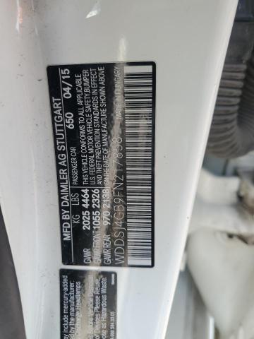 WDDSJ4GB9FN217858 - 2015 MERCEDES-BENZ CLA 250 4MATIC WHITE photo 12