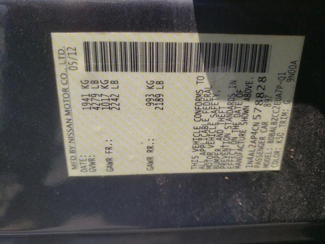 1N4AL2AP4CN578828 - 2012 NISSAN ALTIMA BASE 灰色 照片 12