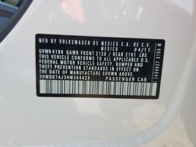 3VWDB7AJ3HM364429 - 2017 VOLKSWAGEN JETTA SE WHITE photo 13