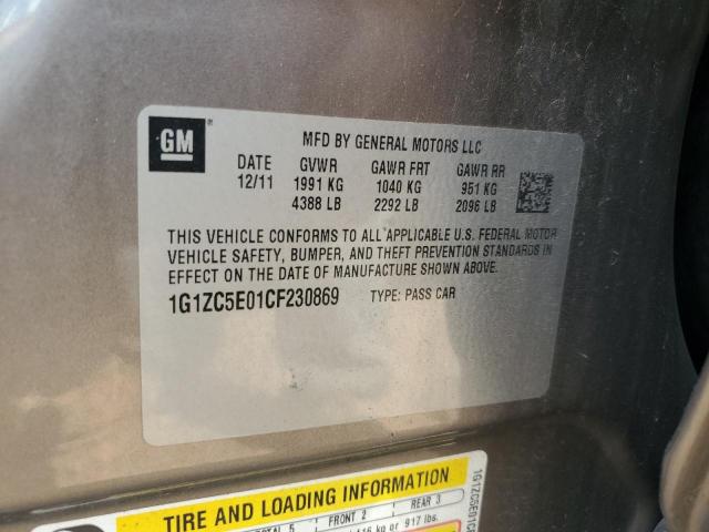 1G1ZC5E01CF230869 - 2012 CHEVROLET MALIBU 1LT Gris photo 12