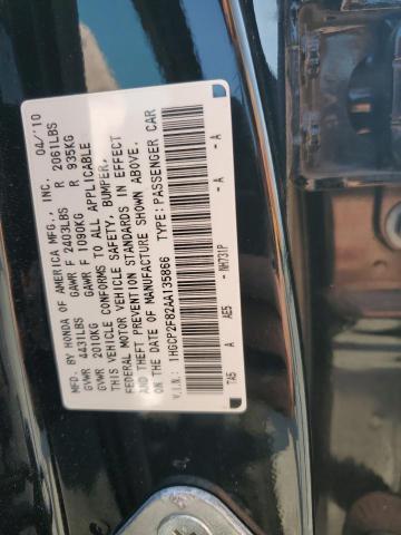 1HGCP2F82AA135866 - 2010 HONDA ACCORD EXL BLACK photo 12