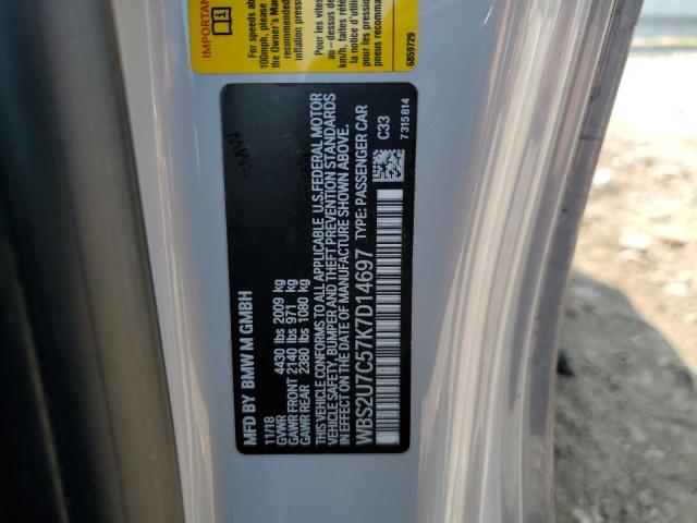 WBS2U7C57K7D14697 - 2019 BMW M2 COMPETITION Сріблястий фото 12