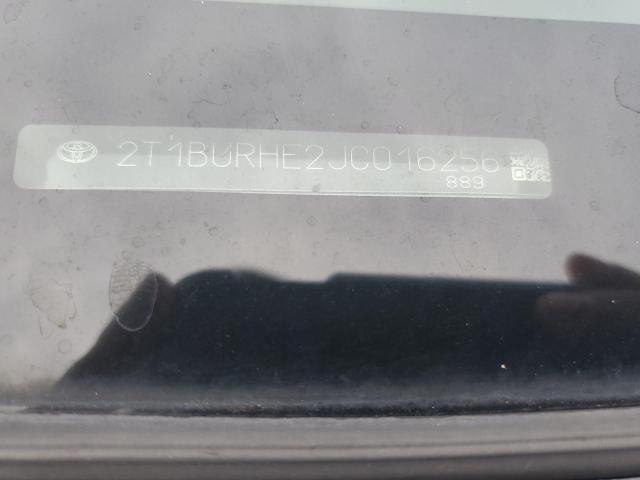 2T1BURHE2JC016256 - 2018 TOYOTA COROLLA L 蓝色 照片 12