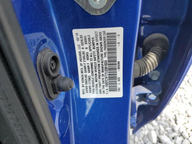19XFC1F77LE001024 - 2020 HONDA CIVIC EXL Mavi foto 13