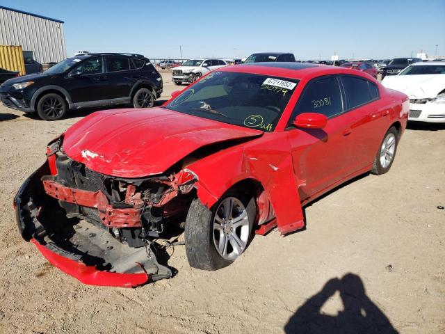 2C3CDXBG5MH510774 - 2021 DODGE CHARGER SXT RED photo 2