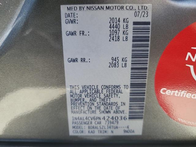 1N4AL4CV6PN424036 - 2023 NISSAN ALTIMA SR GRAY photo 12