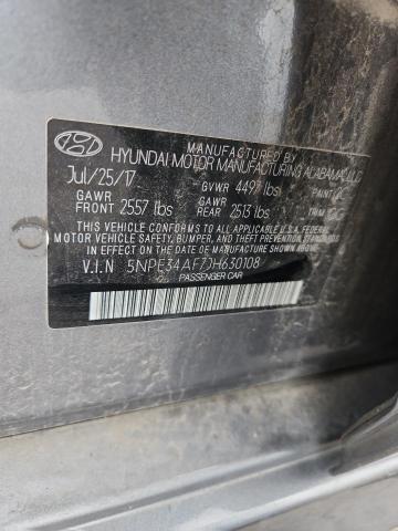 5NPE34AF7JH630108 - 2018 HYUNDAI SONATA SPORT Մոխրագույն լուսանկար 12