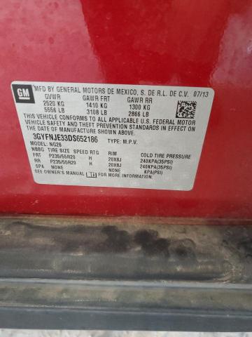 3GYFNJE33DS652186 - 2013 CADILLAC SRX PREMIUM COLLECTION წითელი ფოტო 12