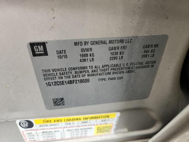 1G1ZC5E14BF218609 - 2011 CHEVROLET MALIBU 1LT CREAM photo 12