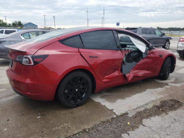 5YJ3E1EA1MF017256 - 2021 TESLA MODEL 3 BURGUNDY photo 3