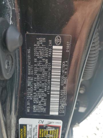 4T1BK3DB1BU419031 - 2011 TOYOTA AVALON BASE Schwarz Foto 12