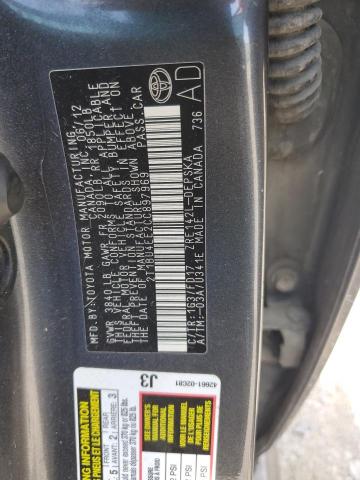 2T1BU4EE2CC897969 - 2012 TOYOTA COROLLA BASE Boz foto 12