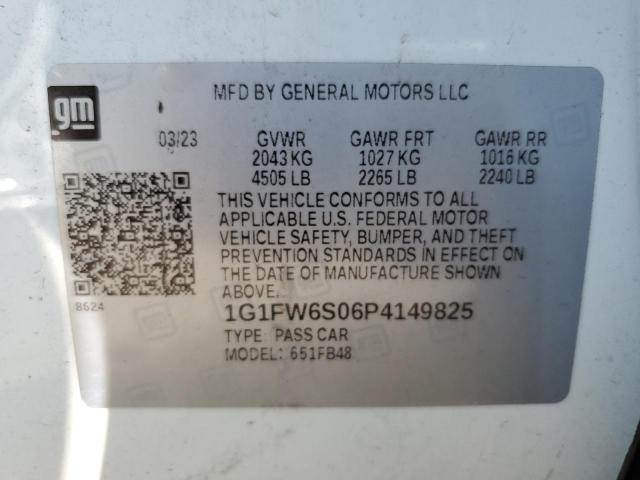 1G1FW6S06P4149825 - 2023 CHEVROLET BOLT EV 1LT WHITE photo 13