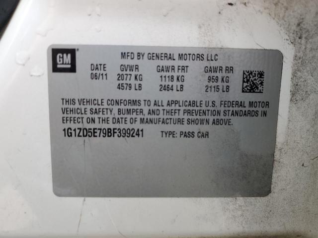 1G1ZD5E79BF399241 - 2011 CHEVROLET MALIBU 2LT თეთრი ფოტო 12