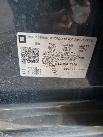 3GCPCREC8JG417599 - 2018 CHEVROLET SILVERADO C1500 LT გრაფიტი ფოტო 12