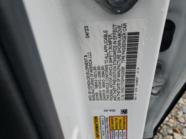 1HGCY1F3XPA025586 - 2023 HONDA ACCORD EX Белый фото 12