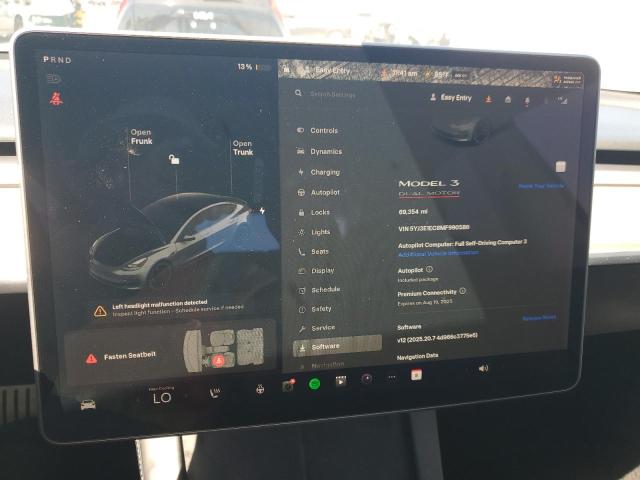 5YJ3E1EC8MF990586 - 2021 TESLA MODEL 3 Մոխրագույն լուսանկար 9