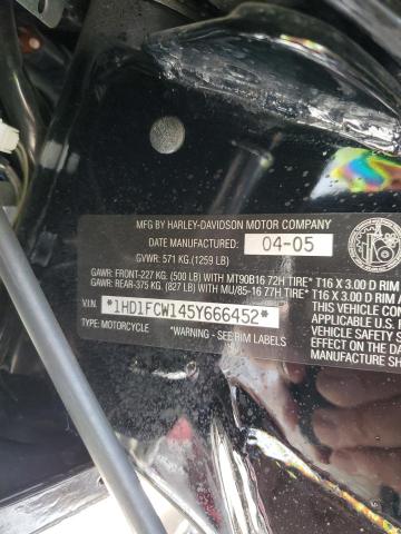 1HD1FCW145Y666452 - 2005 HARLEY-DAVIDSON FLHTCUI 金色 照片 10