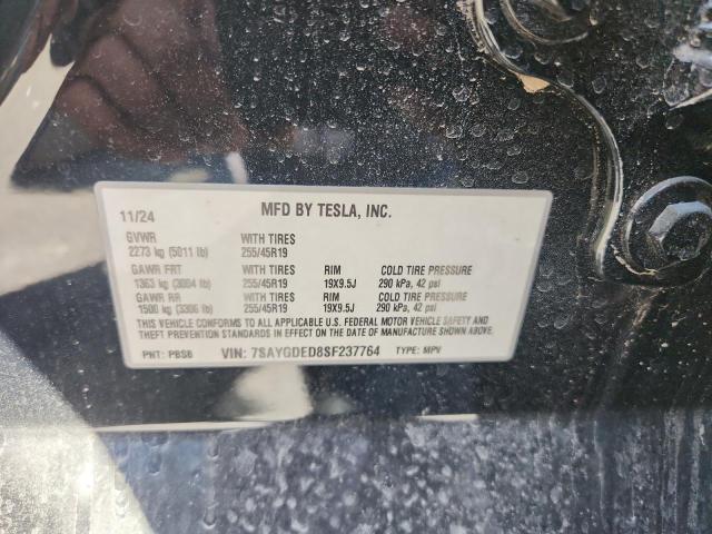 7SAYGDED8SF237764 - 2025 TESLA MODEL Y BLACK photo 13