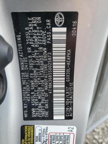 4T1BK36B55U025873 - 2005 TOYOTA AVALON XL GRAY photo 12