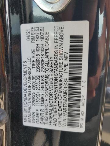 7FART6H8XME019484 - 2021 HONDA CR-V EXL BLACK photo 13