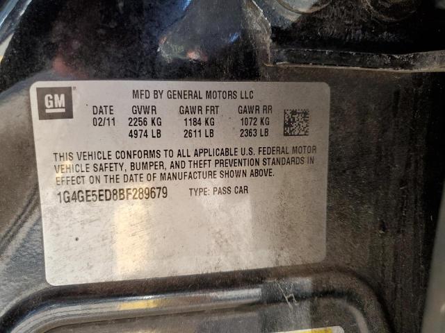 1G4GE5ED8BF289679 - 2011 BUICK LACROSSE CXS BLACK photo 12