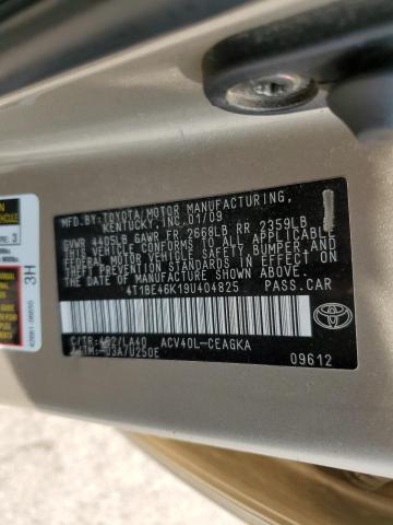 4T1BE46K19U404825 - 2009 TOYOTA CAMRY BASE TWO TONE photo 12