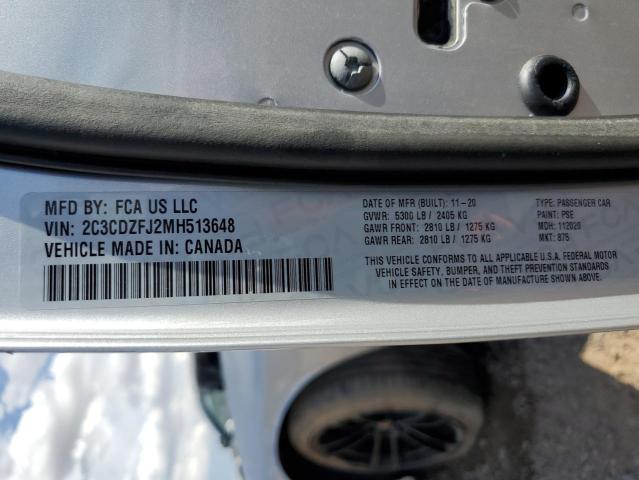 2C3CDZFJ2MH513648 - 2021 DODGE CHALLENGER R/T SCAT PACK SILVER photo 12