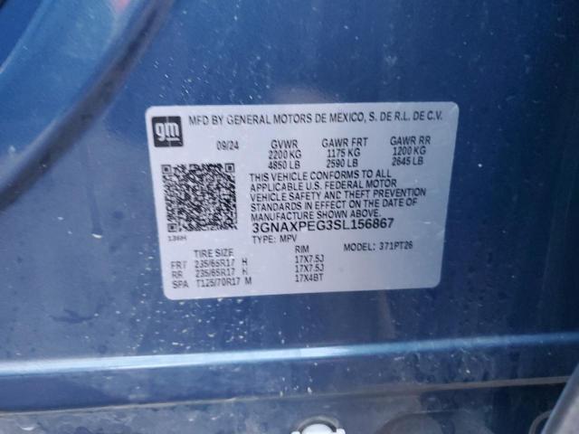 3GNAXPEG3SL156867 - 2025 CHEVROLET EQUINOX LT ლურჯი ფოტო 14