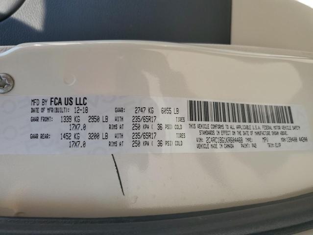 2C4RC1BG1KR604468 - 2019 CHRYSLER PACIFICA TOURING L ბეჟი ფოტო 13