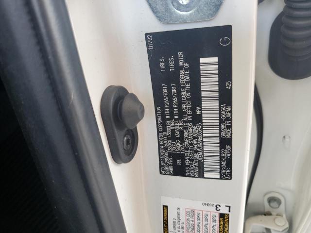 JTENU5JR6N6033945 - 2022 TOYOTA 4RUNNER SR5/SR5 PREMIUM WHITE photo 13