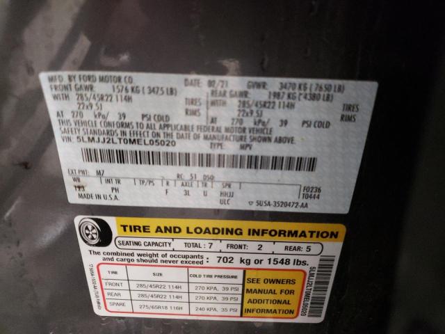 5LMJJ2LT0MEL05020 - 2021 LINCOLN NAVIGATOR 灰色 照片 13