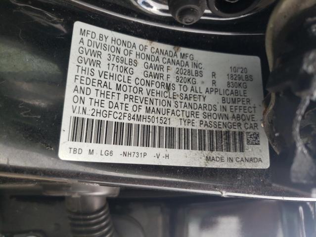 2HGFC2F84MH501521 - 2021 HONDA CIVIC SPORT 黑色 照片 13