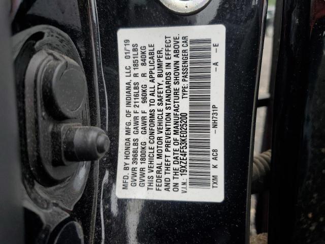 19XZE4F53KE025200 - 2019 HONDA INSIGHT EX 黑色 照片 12