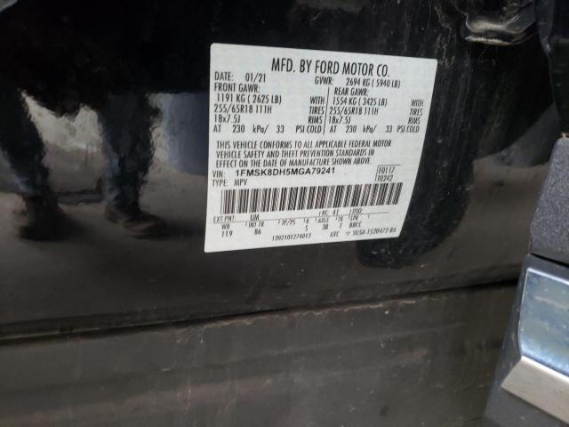 1FMSK8DH5MGA79241 - 2021 FORD EXPLORER XLT Siyah fotoğraf 13