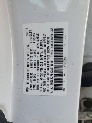 1HGCR2F88DA279968 - 2013 HONDA ACCORD EXL 白色 照片 12