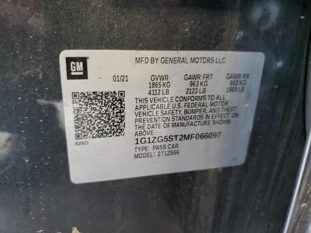 1G1ZG5ST2MF066097 - 2021 CHEVROLET MALIBU RS 灰色 照片 12