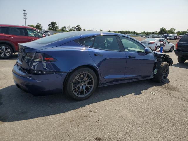 5YJSA1E57NF473158 - 2022 TESLA MODEL S Azul foto 3