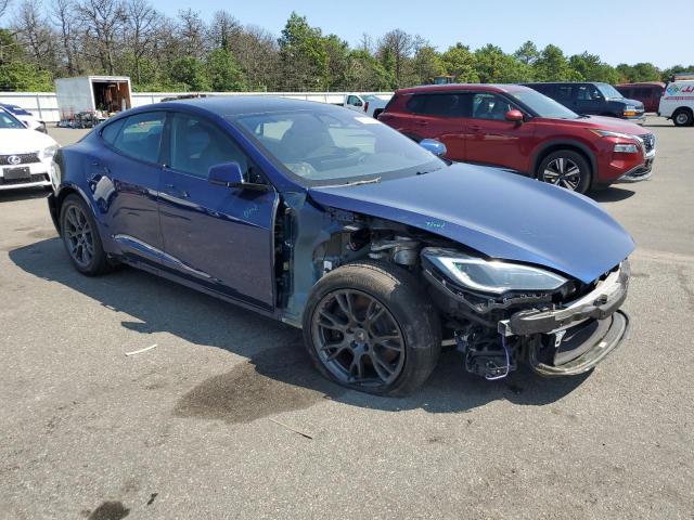 5YJSA1E57NF473158 - 2022 TESLA MODEL S Azul foto 4
