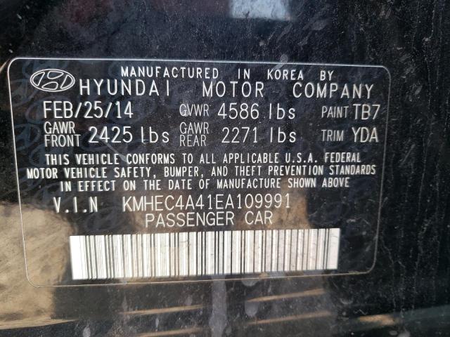 KMHEC4A41EA109991 - 2014 HYUNDAI SONATA HYBRID BLACK photo 12