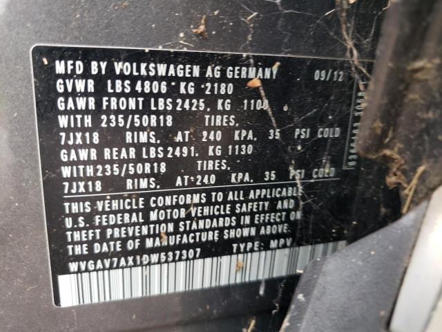 WVGAV7AX1DW537307 - 2013 VOLKSWAGEN TIGUAN S Boz foto 13