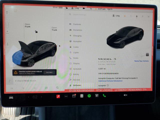 5YJ3E1EB2SF934051 - 2025 TESLA MODEL 3 أسود صورة 9