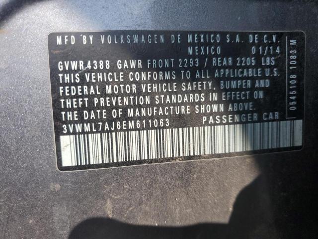 3VWML7AJ6EM611063 - 2014 VOLKSWAGEN JETTA TDI 灰色 照片 12