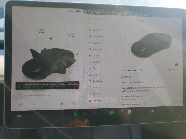 5YJ3E1EA1PF410341 - 2023 TESLA MODEL 3 BLACK photo 9