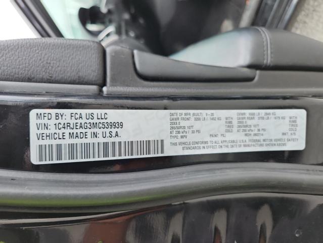 1C4RJEAG3MC539939 - 2021 JEEP GRAND CHER LAREDO შავი ფოტო 13