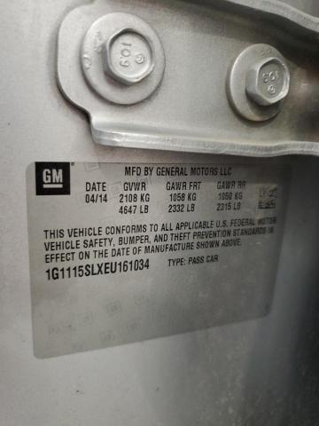 1G1115SLXEU161034 - 2014 CHEVROLET IMPALA LT 银色 照片 12