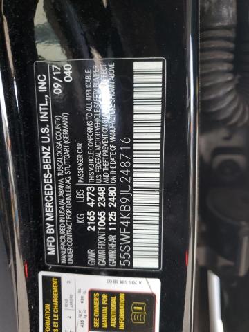 55SWF4KB9JU248716 - 2018 MERCEDES-BENZ C 300 4MATIC BLACK photo 12