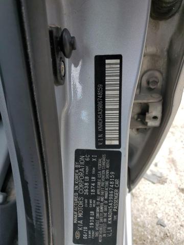 KNADH5A39B6748159 - 2011 KIA RIO BASE SILVER photo 12