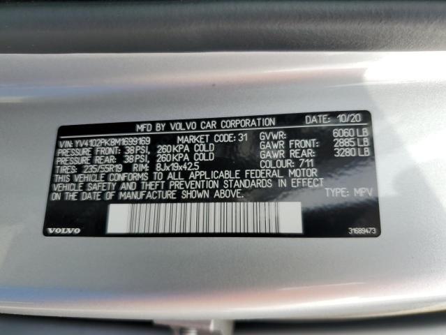 YV4102PK8M1699169 - 2021 VOLVO XC90 T5 MOMENTUM SILVER photo 13